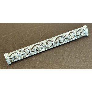 Vintage PANETTA Crystal Rhinestone Art Deco Style Silver Tone Bar Brooch Pin